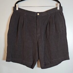 Tommy Bahama Mens 36 Black 100% Silk Pleated Relaxed Casual Island Shorts